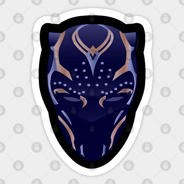 Shuri Black Panther Mask Sticker by Robot Art